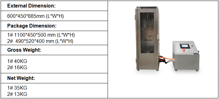 Vertical Flammability Chamber Dimensions