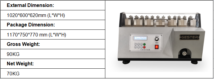 ISO20344 Upper Material Flexing Tester Dimensions