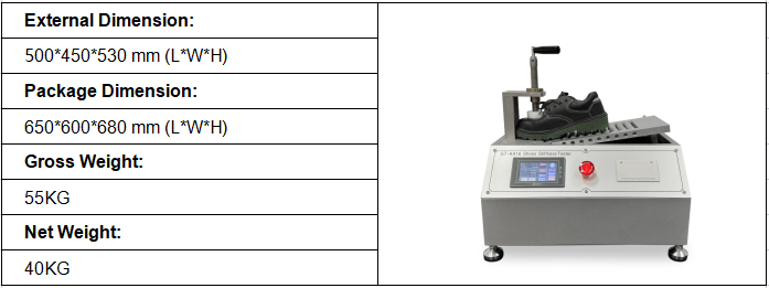 Shoes Bending Stiffness Tester Dimensions