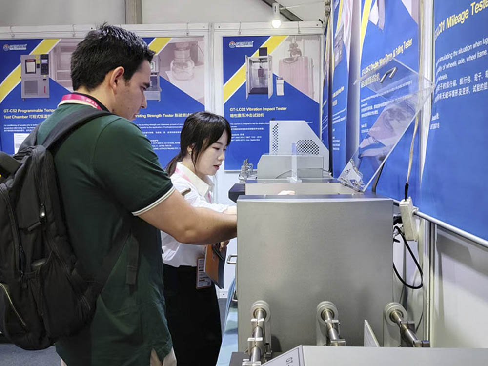 GESTER Showcased Precision Footwear Testing Equipment in JIF Exhibitions Exhibition Overview From April 19th to 22nd, the 26th China (Jinjiang) International Footwear & 9th International Sports Industry Expo (JIF) was held in Jinjiang International Convention & Exhibition Center. JIF is one of the largest and most in JIF is one of the largest and most influential footwear and sporting goods trade shows in Asia fluential footwear and sports industry expositions in Asia, attracting thousands of exhibitors and tens of thousands of professional visitors every year. GESTER showcased a variety of footwear testing equipment at the exhibition, and showed our professionalism in footwear testing to the industry professionals from all over the world. Product Showcase and Technical Analysis EN Sole Flexing Tester GT-KB06 The EN Sole Flexing Tester (GT-KB06) evaluates the flexing resistance of shoe soles under continuous movement. This machine is suitable for sports shoes, safety shoes, etc. that require high durability of shoe soles. It is critical for developing footwear requiring high sole durability. Rotary Drum DIN Abrasion Tester GT-KB03 DIN Abrasion tester GT-KB03 is used to determine wear performance test of materials like elastic material, rubber, tires, conveyor belts, conveyor belts, shoe soles. Din Abrasion Tester Body paint baking processed, easy for maintenance. Universal Testing Machine for Footwear (Dual Column) GT-K01: The GT-K01 Dual Column Universal Testing Machine is another highlight of the GESTER booth. This multifunctional machine can perform a wide range of mechanical tests such as tensile, compression, bending, tearing, etc., to comprehensively evaluate the mechanical properties of footwear materials. Bally Leather Flexing Tester GT-KC10A This Bally resistance flexing tester is used to determine the resistance of a material to cracking or other types of failure at flexing creases. is applicable to all flexible materials and in particular leathers, coated fabrics and textiles used in footwear uppers. Whole Shoes Flexing Tester GT-KA01-2 The whole shoes flexing tester is used to test finished shoes, like sports shoes, casual shoes, work shoes etc. And determine its flexibility resistance It detects cracks in footwear or soles through reciprocating flexing movements at specified angles and frequencies. Programmable Temperature And Humidity Test Chamber GT-C52 The Temperature and Humidity Test Chamber prepares samples for testing. It also can be used for a variety of materials of high - low temperature alternating test. The test temperature, humidity and time can be programmed. GESTER Booth: Technology and Professional Communication During the exhibition, GESTER's booth attracted many industry players to stop by. We displayed a variety of precision instruments designed for shoe material inspection, demonstrated equipment operation on site, explained the technical principles in detail, and provided customized solution suggestions for the specific needs of different customers. After understanding the excellent performance of GESTER equipment, Several clients arranged factory visits to explore further collaboration opportunities. Technical Advantages and Industry Value The footwear testing equipment series displayed by GESTER reflects the company's many innovative breakthroughs in the field of testing technology: Standardization and accuracy: All equipment complies with international standards to ensure globally accepted test results. Intelligent: Our testing instruments are equipped with touch screen control interface and data storage function, which improves the operation convenience and data management efficiency. Durability: Selection of high-quality materials to ensure that the equipment can still maintain stable performance under long-term high-frequency use. Our footwear testing instruments help manufacturers improve product quality consistency and reduce quality risk costs. Future Prospects Following the live demonstration, the client immediately arranged a factory inspection, hoping to have a more comprehensive understanding of GESTER's instruments, which fully proved the customer's recognition of GESTER's technical strength. Looking ahead, GESTER will continue to increase its R&D investment in the field of footwear testing, combining automation and intelligence to jointly promote the development of testing standards and technology in the industry. In the next phase, the company will also appear in many industry exhibitions around the world to continuously promote innovative testing technology solutions.