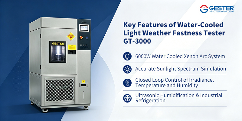 Key Features of Water-Cooled Light Weather Fastness Tester GT-3000