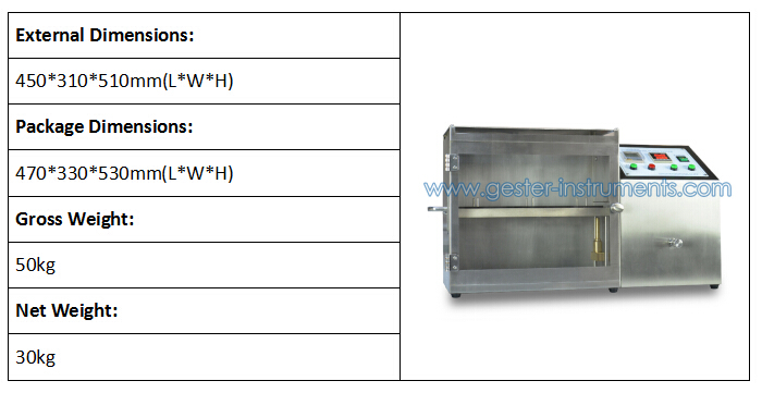 Horizontal Flammability Tester